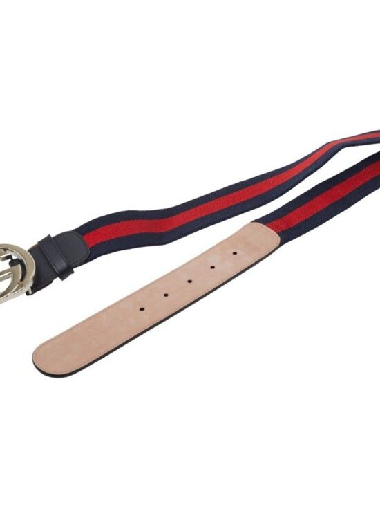 Gucci Belt 30 Navy Red Canvas Leather main image 4